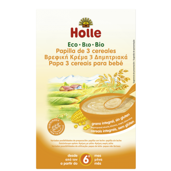 Holle Papas Bio Papa Integral 3cerea 6m 250 G Cosmetic2go Com