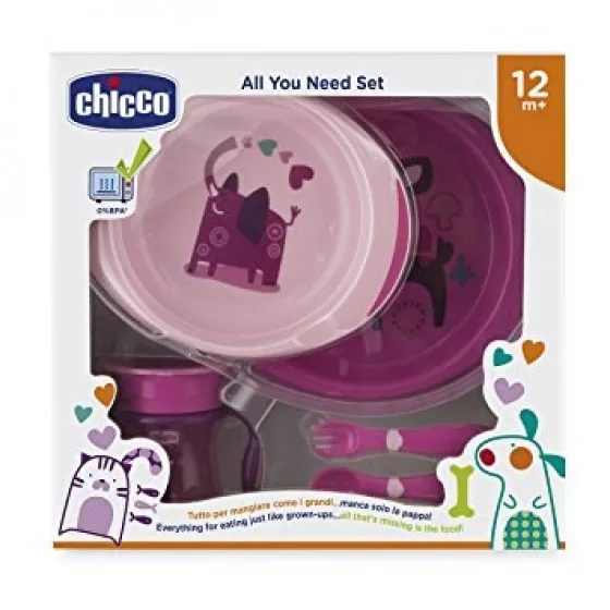 Chicco Baby Food Set All You Need Set 12m+ Pink