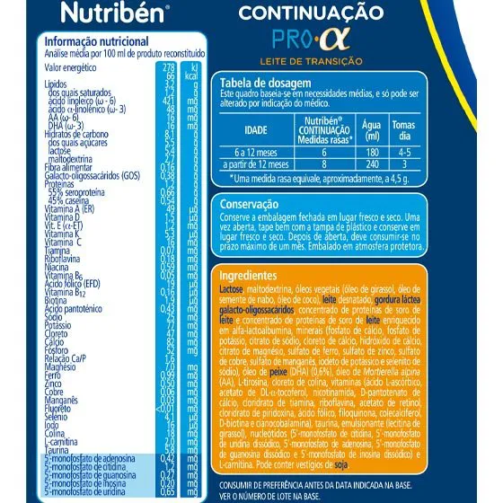 Nutribén Pro-Alfa Continuation Transition Milk 800g x2 + Discount