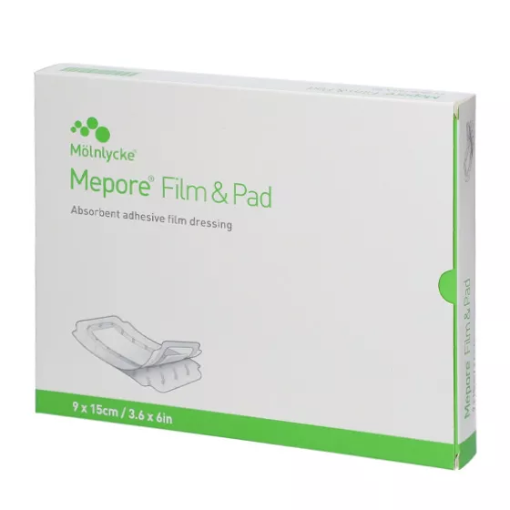 Mepore Film and Pad Transparent Dressing 9x15cm 5 Units
