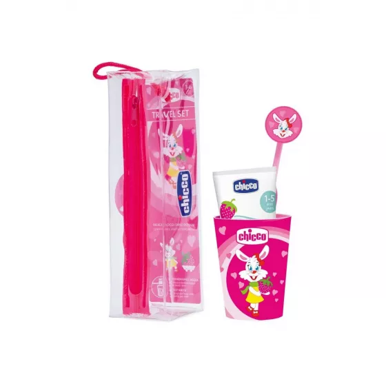 CHICCO ORAL HYGIENE SET 3-6 YEARS PINK