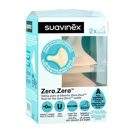 Suavinex Zerozero Colic Tetina Silicona Talla Única x2