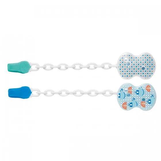 Chicco Pacifier Clip with Chain Blue