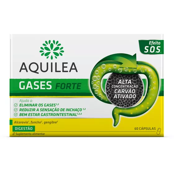 Aquilea Gases Strong Charcoal 60 Capsules