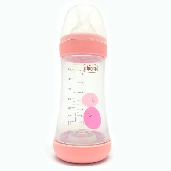 Chicco Feeding Bottle Perfect5 Pink 240ml Silicone Medium