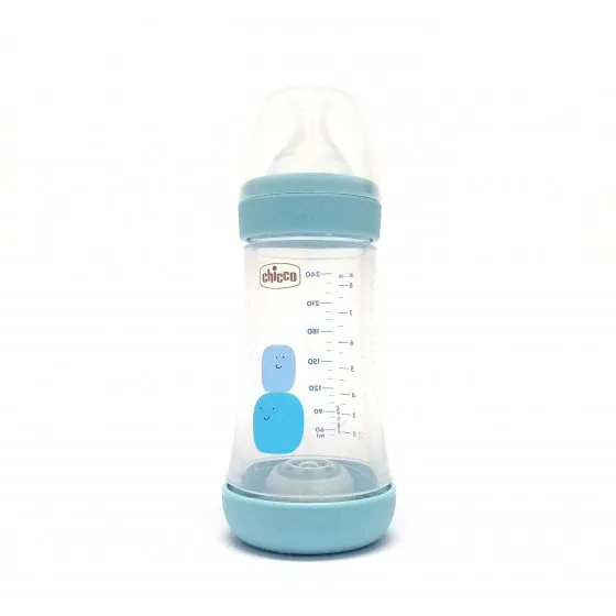 Chicco Feeding Bottle Perfect5 Blue 240ml Medium Silicone