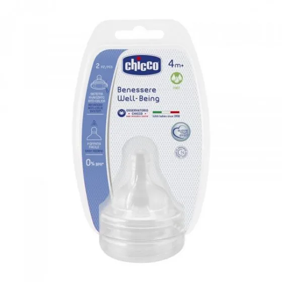 Chicco Teat P5 Silicone 4 Months+ Rapid x2