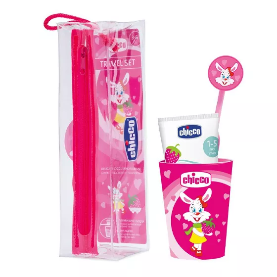 Chicco Pink Oral Hygiene Set 3-6 Years