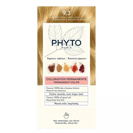 Phyto Phytocolor Permanent Hair Color without Ammonia Shade 9.3 Golden Blonde
