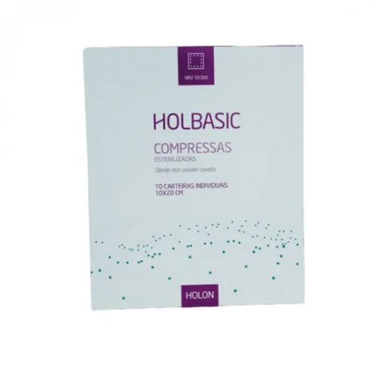 Holbasic Sterile Nonwoven Fabric Compresses 10x20cm 10 Units