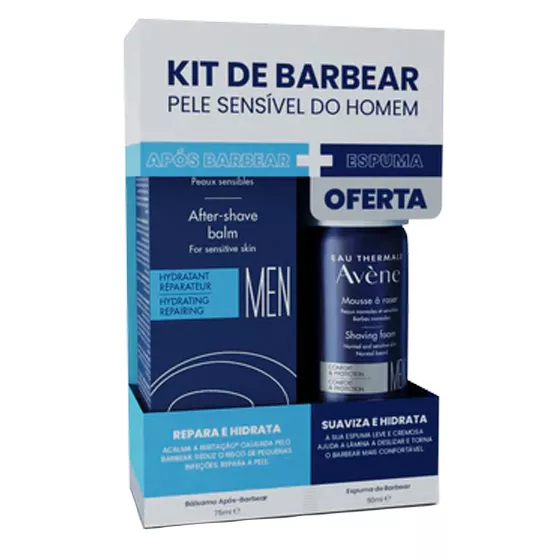 Avene Shaving Kit For Sensitive Skin With After-Shave 75 ml + Shaving Foam 50ml