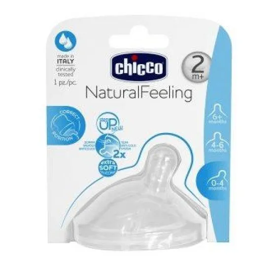 Chicco NaturalFeeling Silicone Teat 2M+