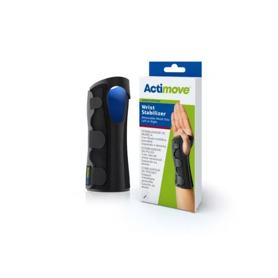 Actimove Wrist Stabilizer With Removable Metal Splint Color Black Size M