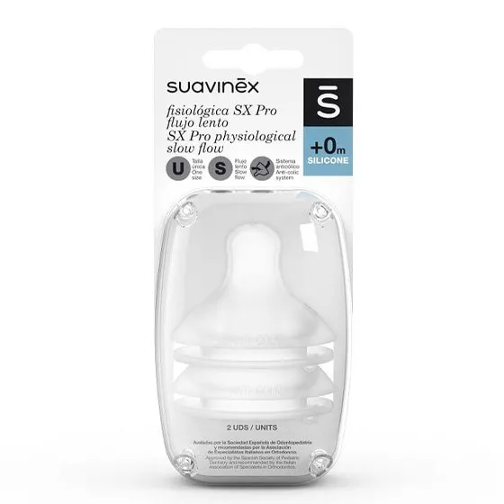 Suavinex Zero Zero Anti-Colic Flow L Silicone Nipple x2