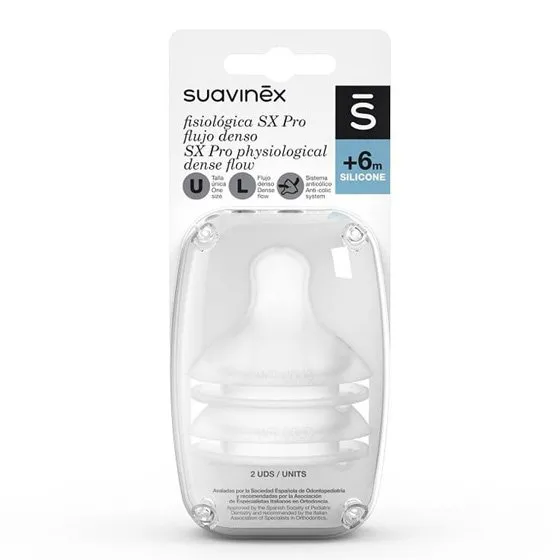 Suavinex Sx Pro Smoothie Silicone Teat L 6M+ x2
