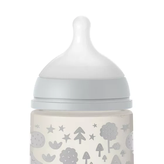 Suavinex Sx Pro M Fox Symmetrical Teat Feeding Bottle 270 ml Grey :  : Baby Products