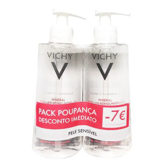 Vichy Pureté Thermale Duo Micellar Water For Sensitive Skin 2 x400ml With £7 off