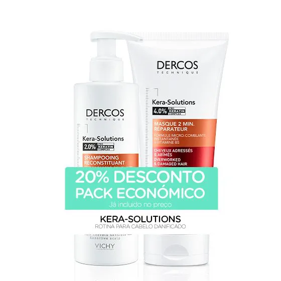Dercos Technique Kera-Solutions Restorative Shampoo 250ml + Restorative Mask 200ml