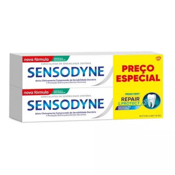 Sensodyne Repair  amp; Protect Duo Toothpaste 2x75ml Fresh Mint with Special Price