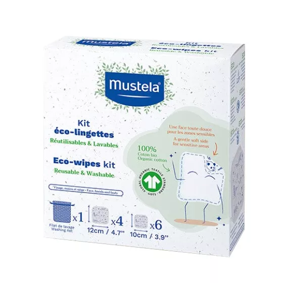 Mustela Reusable Eco Wipes Kit x10 Units