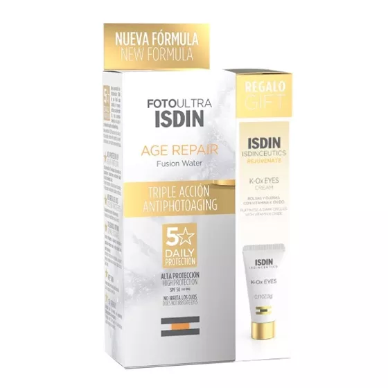 ISDIN FotoUltra Age Repair Fusion Water Light SPF50 50ml OFFER ISDINCeutics K-OX Eyes Cream 3g