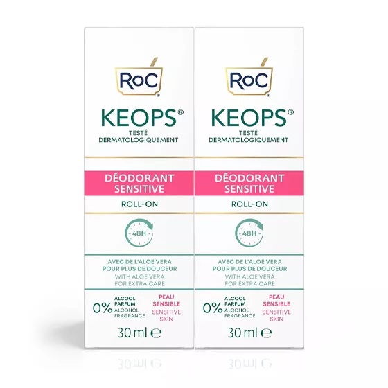 Roc Keops Sensitive Deodorant Roll-On 2x30ml