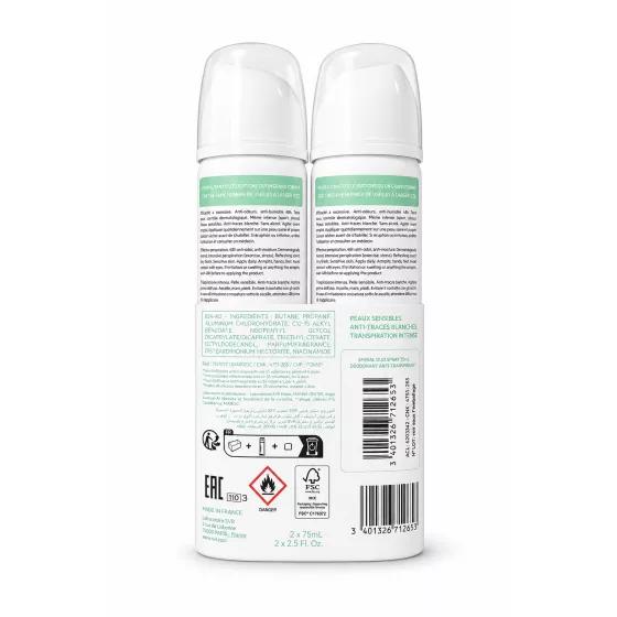 SVR Spirial Intensive Antiperspirant Deodorant Spray 2x75ml