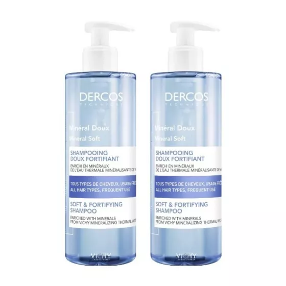 Dercos Mineral Fortifying Smooth Shampoo 2x400ml