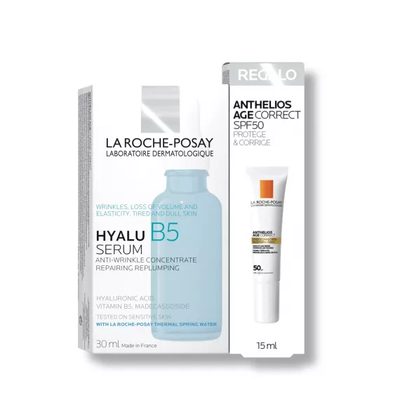 La Roche-Posay Hyalu B5 Serum 30ml With Offer De Anthelios Age Correct SPF50 15ml