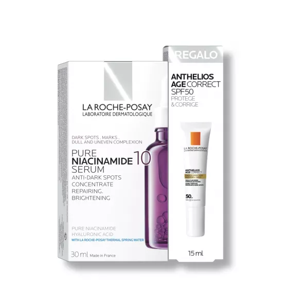 La Roche-Posay RNiacinamide 10 Serum 30ml With Offer De Anthelios Age Correct SPF50 15ml