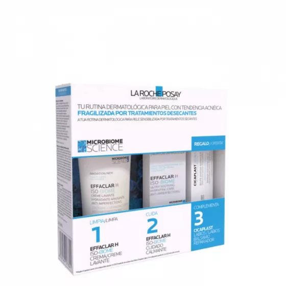 La Roche Posay Pack Effaclar Isobiome Cleansing Cream 200ml + Moisturizing Cream 40ml + Cicaplast Lips 7.5ml