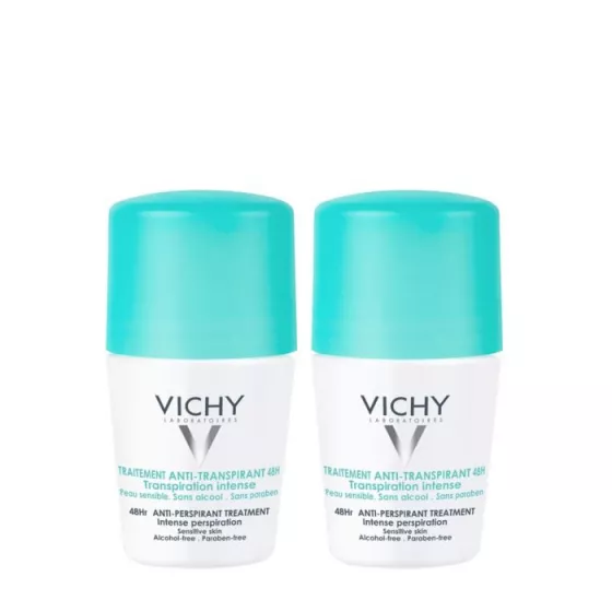 Vichy Deodorant Roll-On Intensive Anti-Perspirant Treatment 50ml x2