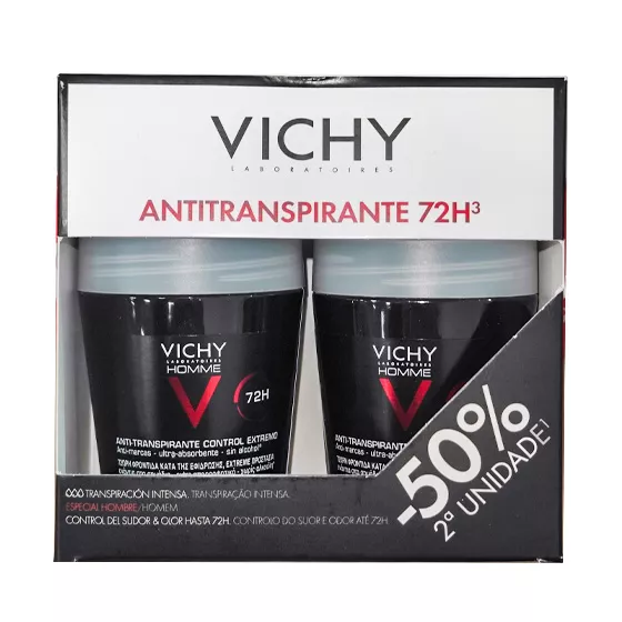 Vichy Homme Roll-On Deodorant 50ml x2