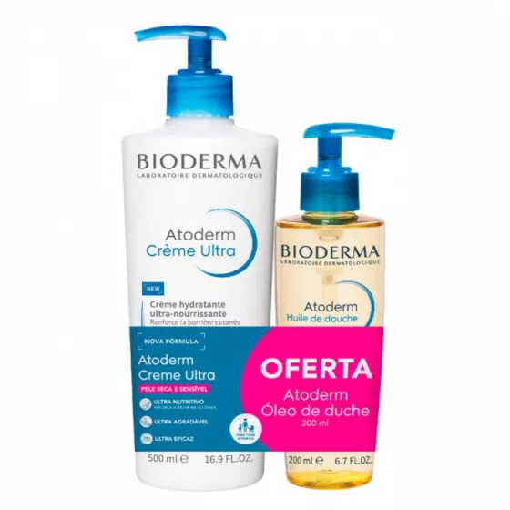 Bioderma Atoderm Ultra Cream 500ml + Atoderm Shower Oil 200ml