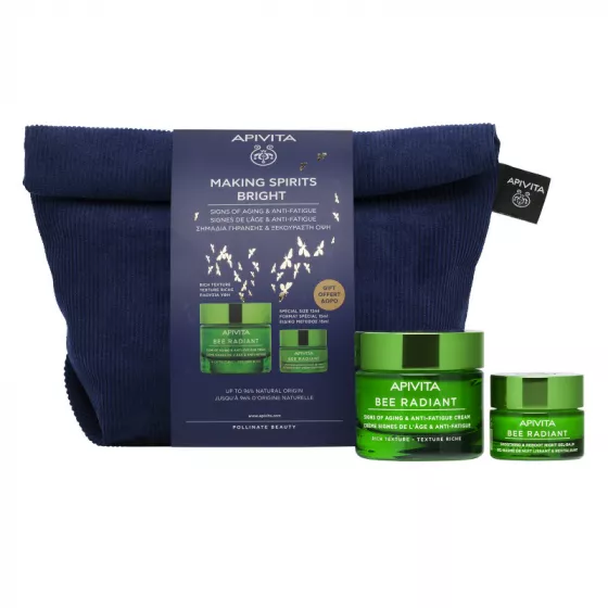 Apivita Bee Radiant Gel-Cream Bag 50ml + Night Gel-Balm 15ml Gift Set