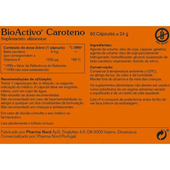 Bioactivo Carotene Bioactive x60 Capsules