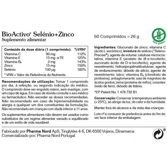 Bioactivo Selenium + Zinc Sealant Tablets x60