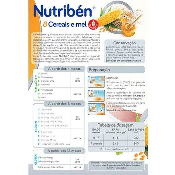 Nutriben 8 Cereals and Honey 600g