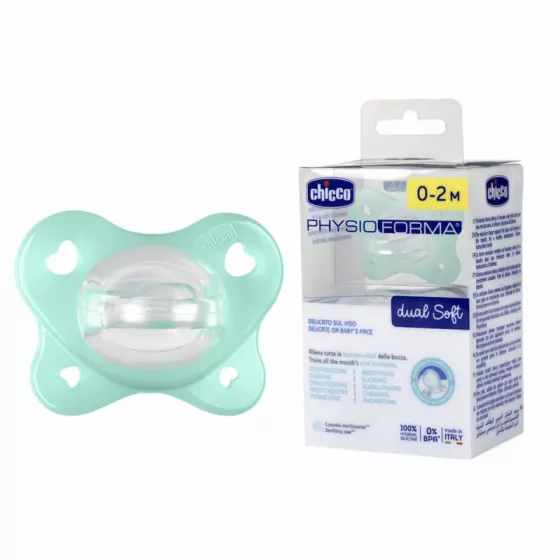 Chicco PhysioForma Dual Soft Pacifier Green 0-2M
