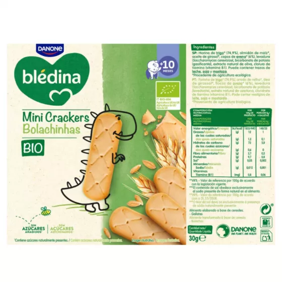 Blédina Mini Crackers Organic Cookies +10m 30g