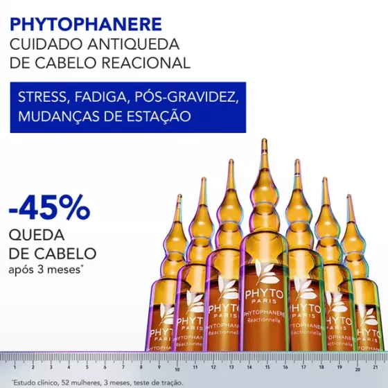 Phyto PhytoPhanere Queda de Cabelo Reacional 12 Ampolas x 5ml