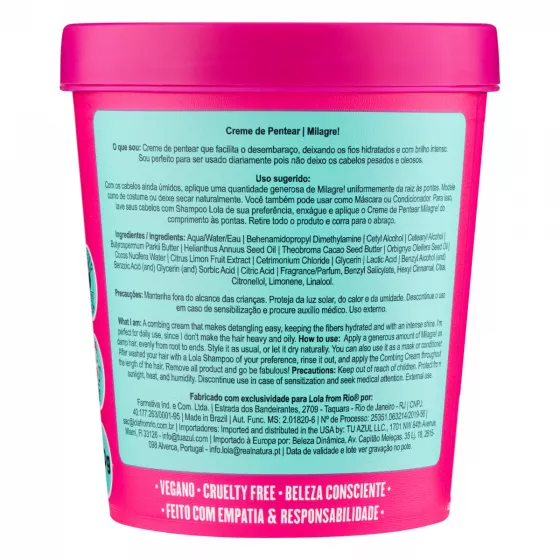 Lola Milagre Creme De Pentear Uso Diário 450g