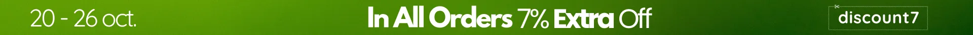 7% off all orders 20-23